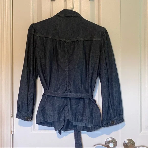 LOFT Blue Jean Jacket with Belt - Picture 2 of 6